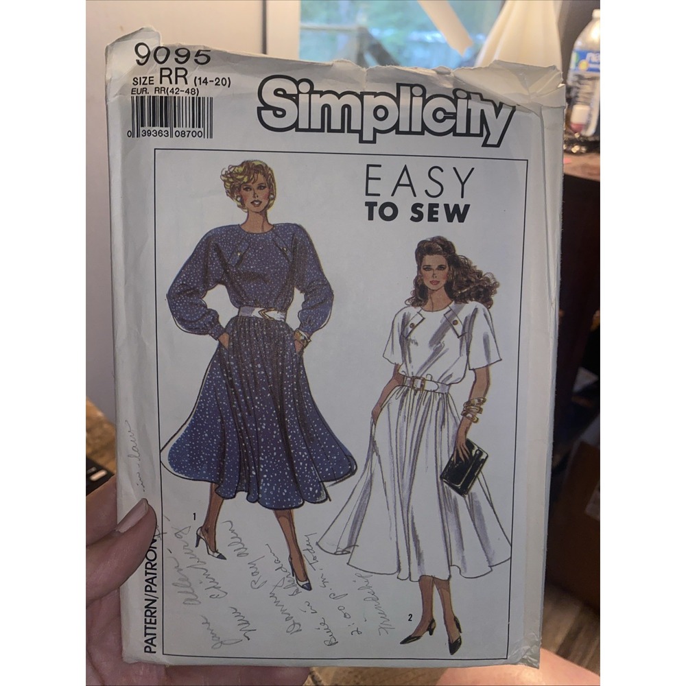 Simplicity 9095 Vintage Sewing Pattern Swing Dress Size 14-20 Uncut Easy To Sew